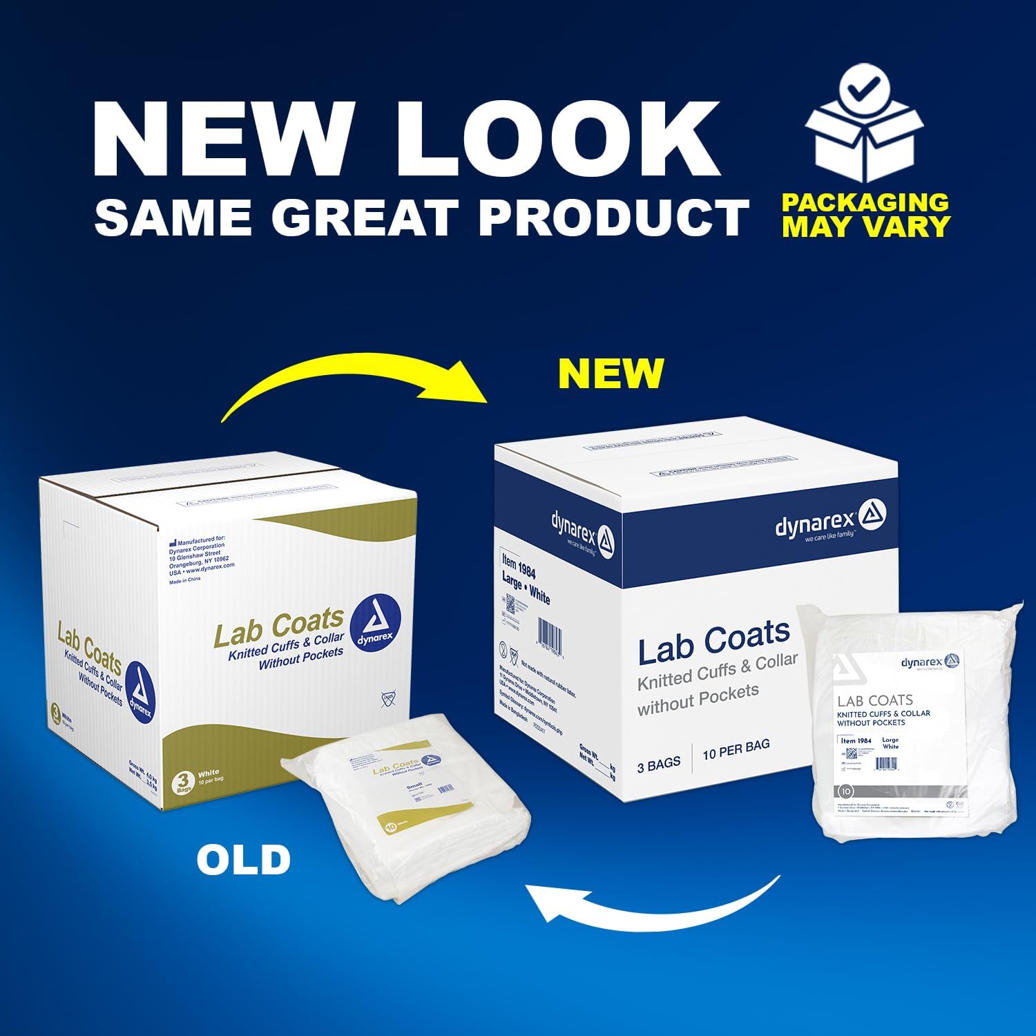 Dynarex Unisex Disposable Lab Coats