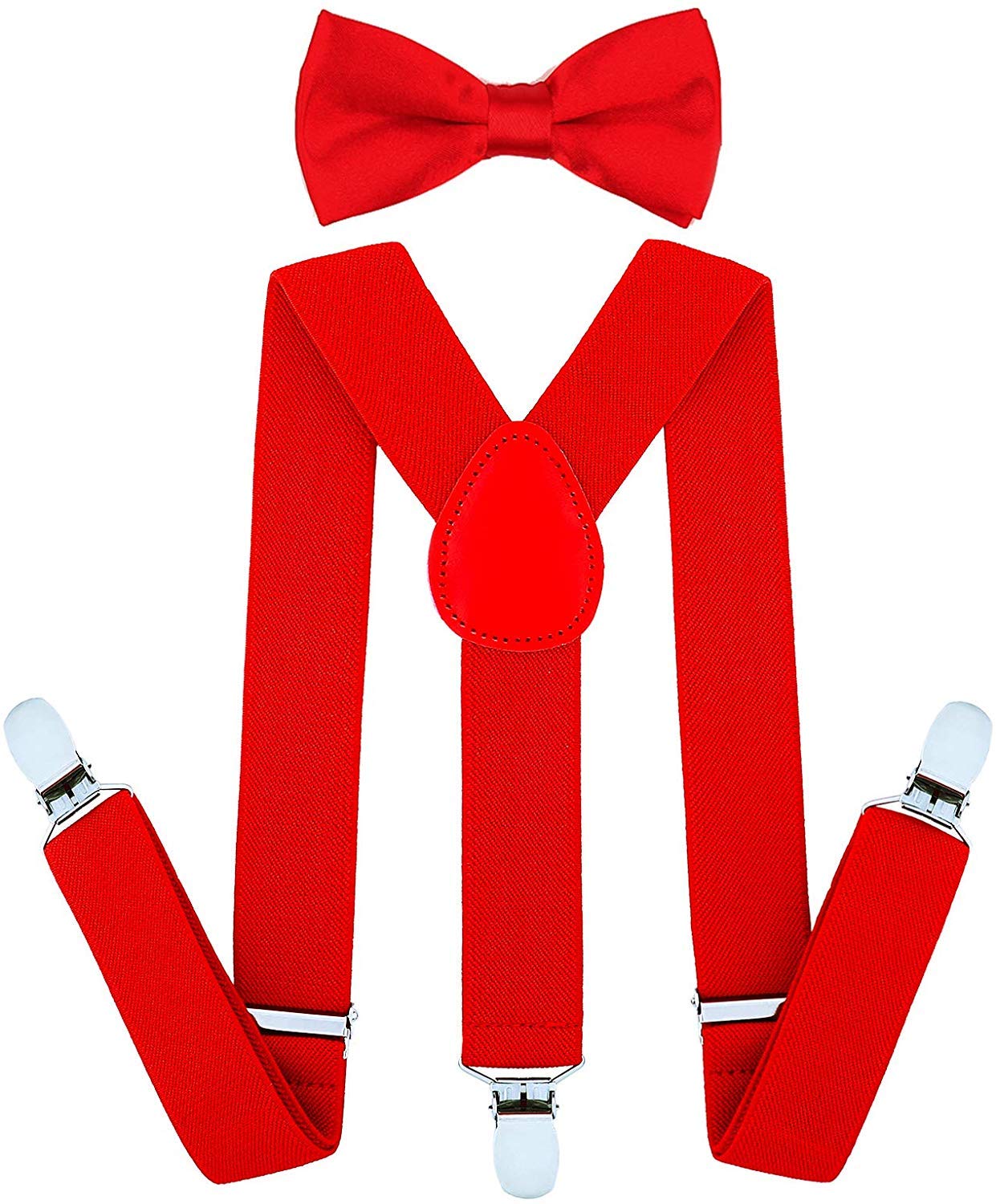 SMNE Suspender for Kids Y Shaped Suspender With Bow Ties Set for Child One Size Fully Adjustable Suspenders Braces Bowtie Set Gift Idea For Kids Boys And Girls