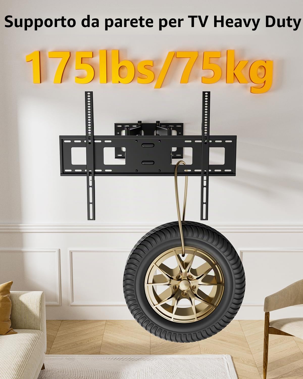Supporto da Parete per TV con Braccio Articolato Extra Lungo da 1080mm per Piatti e Curvi da 50 a 100 Pollici, Staffa TV con Movimento Inclinabile ed Estendibile, fino a 75kg, VESA 800x600mm