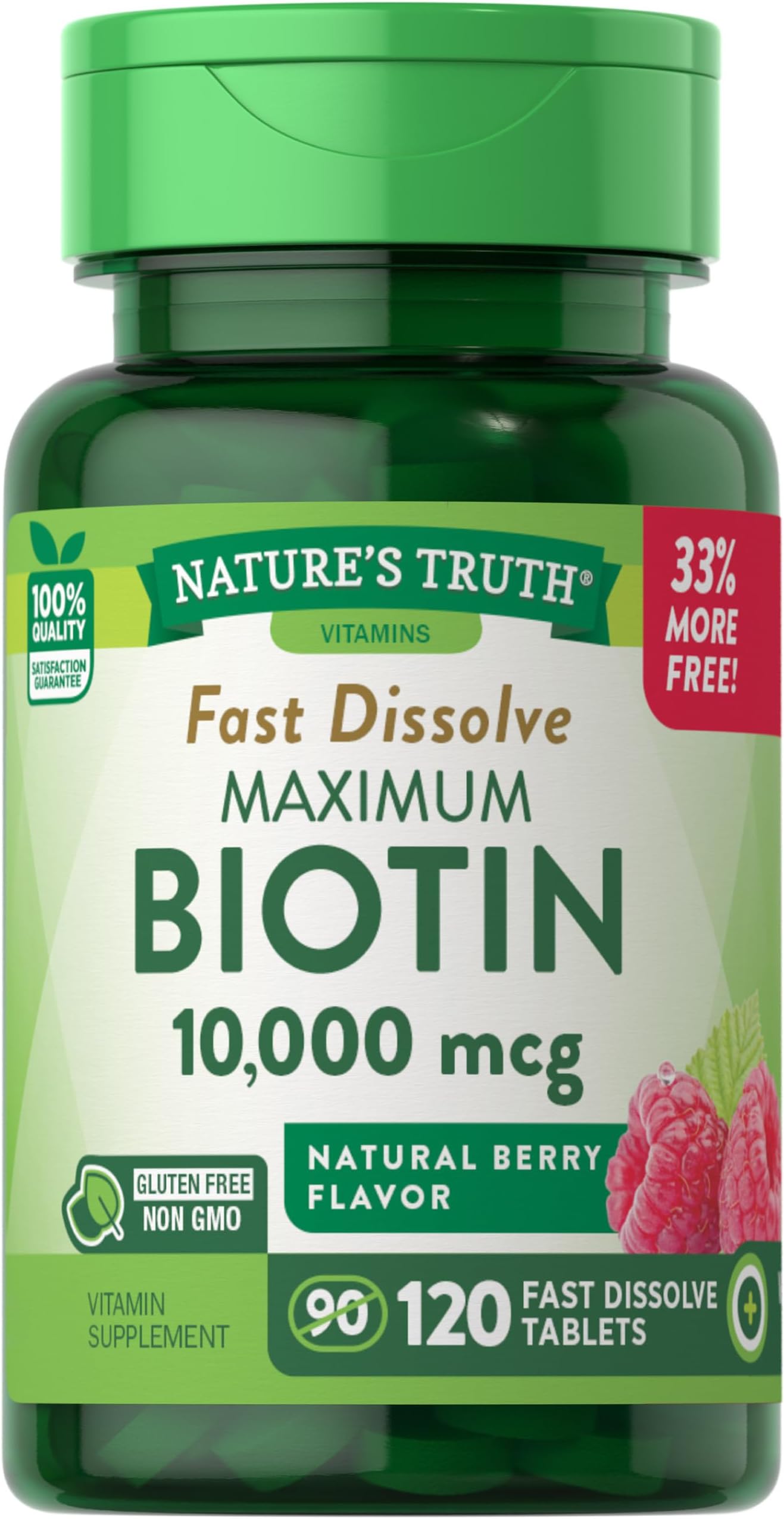 Amazon.com: Nature's Truth Biotin 10000mcg | 120 Fast Dissolve Tablets ...