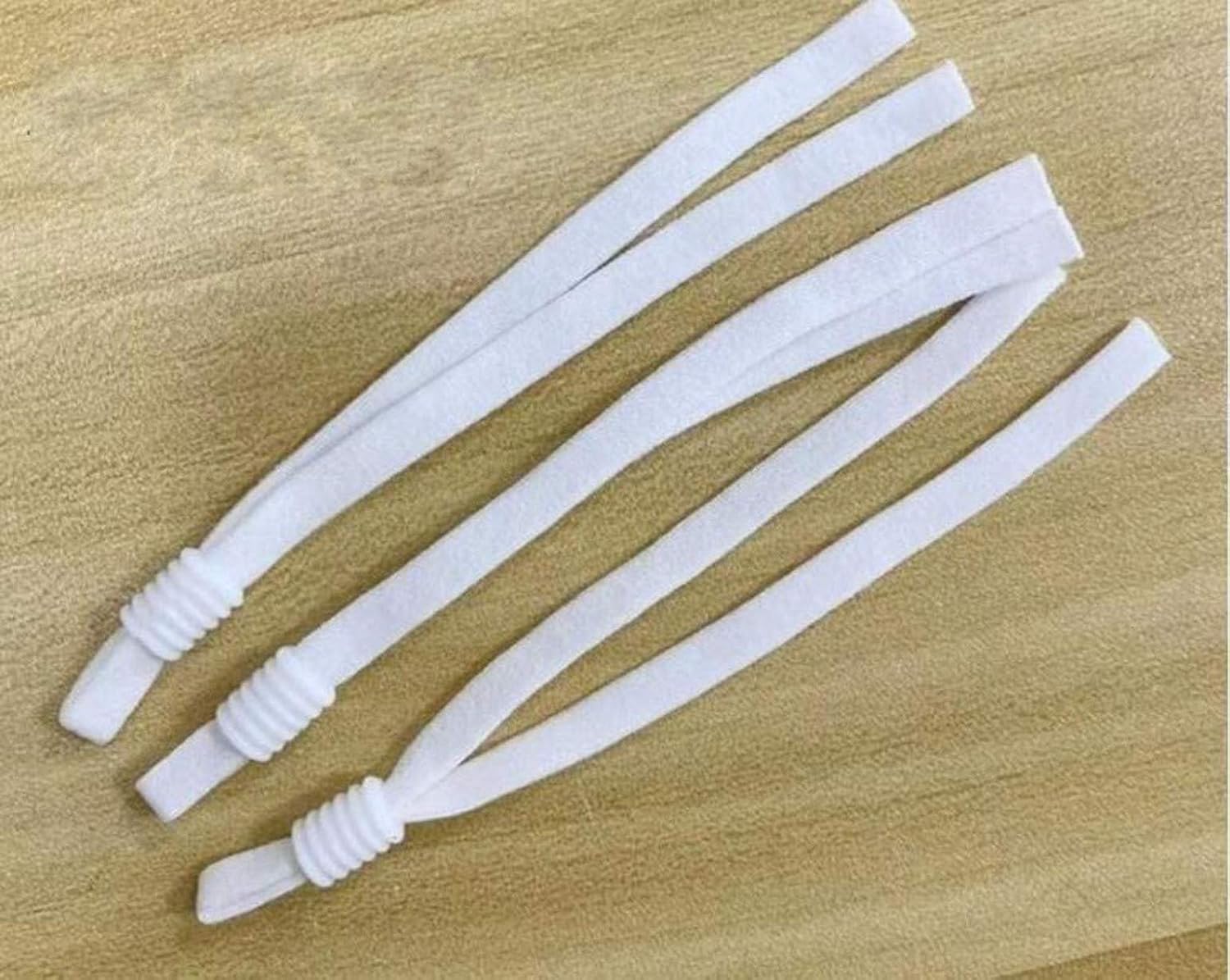 ZHONGJIUYUAN 100-PACK Elastic Bands Cords with Adjustable Buckle (White)