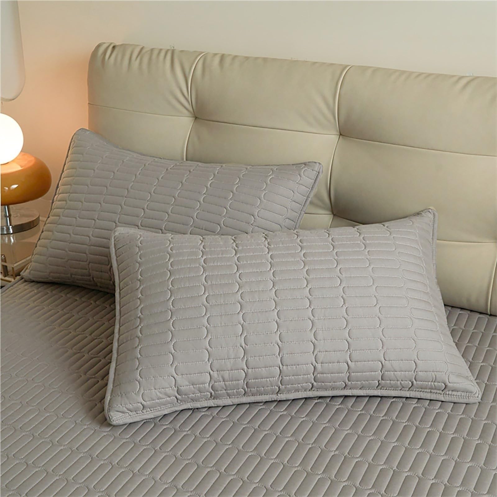 Protector Colchón Acolchado con Cremallera, Funda 6 Lados con 2 Almohadas