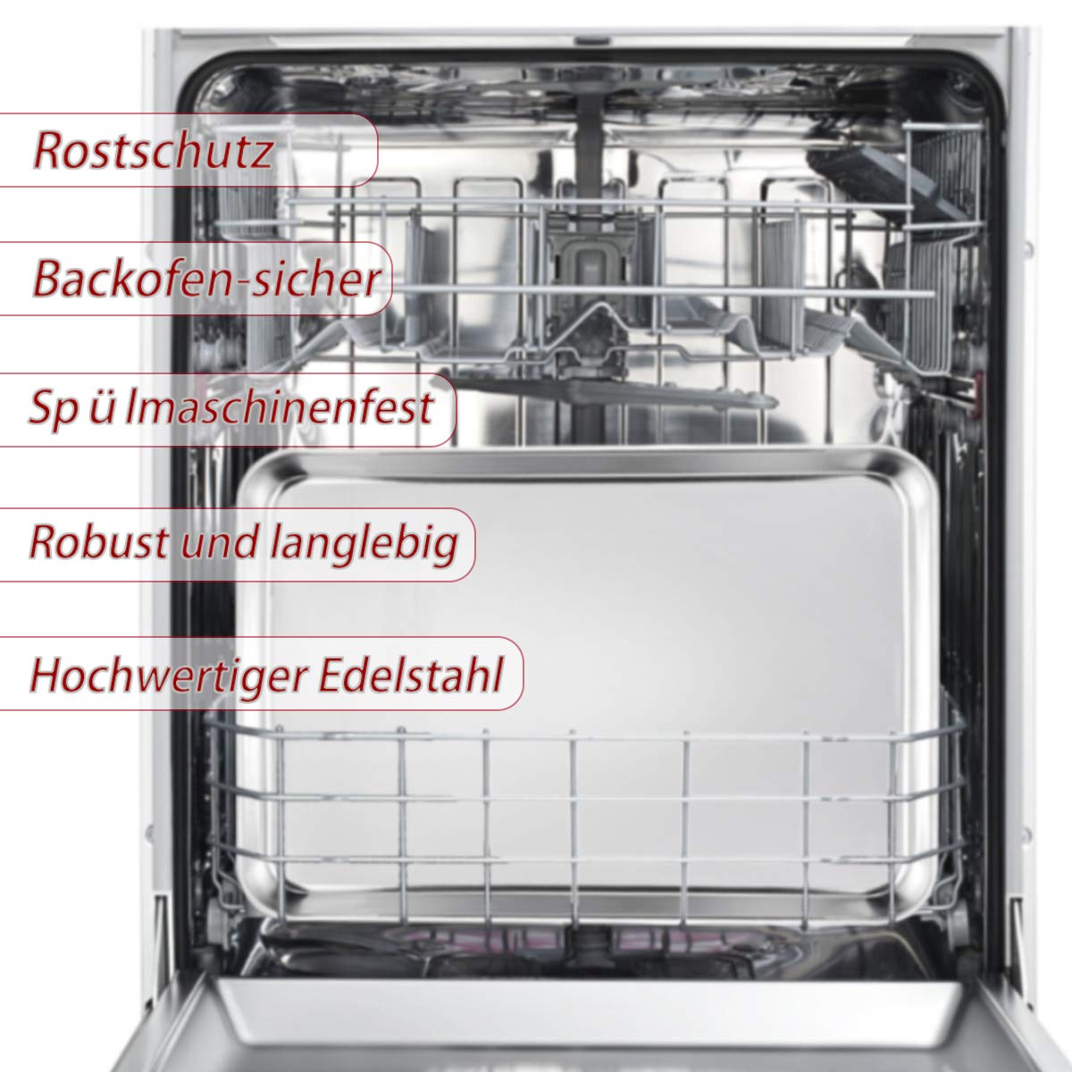 Teglie Da Forno In Acciaio Inox ZOENHOU - Set Di 2, 40x30cm, Antiadherenti, Professionali - Foto 12