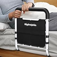 Vista 2 de Riel de asistencia de cama, aprobado por ASTM, bastón de cama ajustable con mango ergonómico antideslizante y bolsillo de almacenamiento