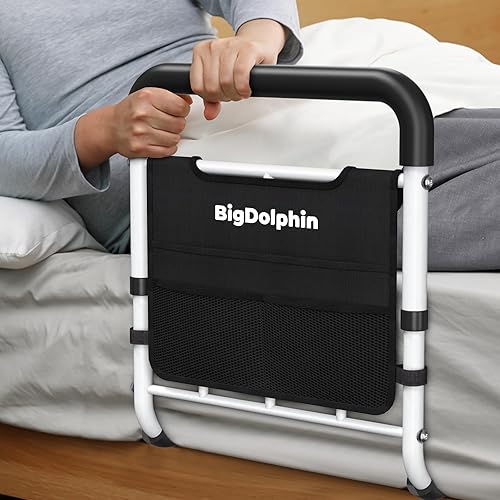Miniatura 2 de Riel de asistencia de cama, aprobado por ASTM, bastón de cama ajustable con mango ergonómico antideslizante y bolsillo de almacenamiento,