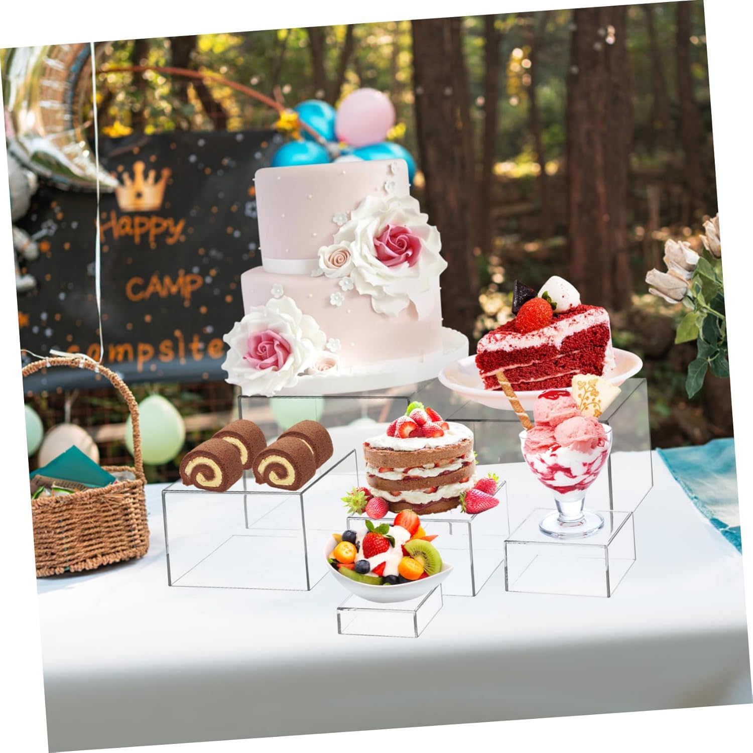 VICASKY 1 Set Acrylic Cake Display Rack Elegant Buffet Risers for Dessert Table for Birthday Parties Weddings and Tea Events Lightweight and Versatile Design