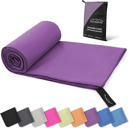 Style Slice Microfibre Towel Quick Dry Travel Beach Purple 60x30cm