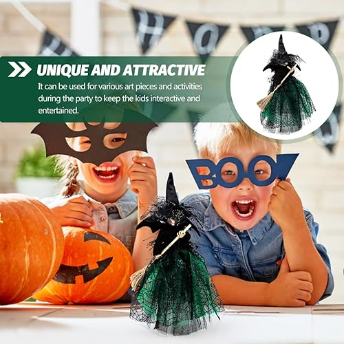 Miniatura 4 de PRETYZOOM Muñeco de bruja para decoración de Halloween, decoración espeluznante para árbol colgante, centros de mesa, recuerdos de fiesta