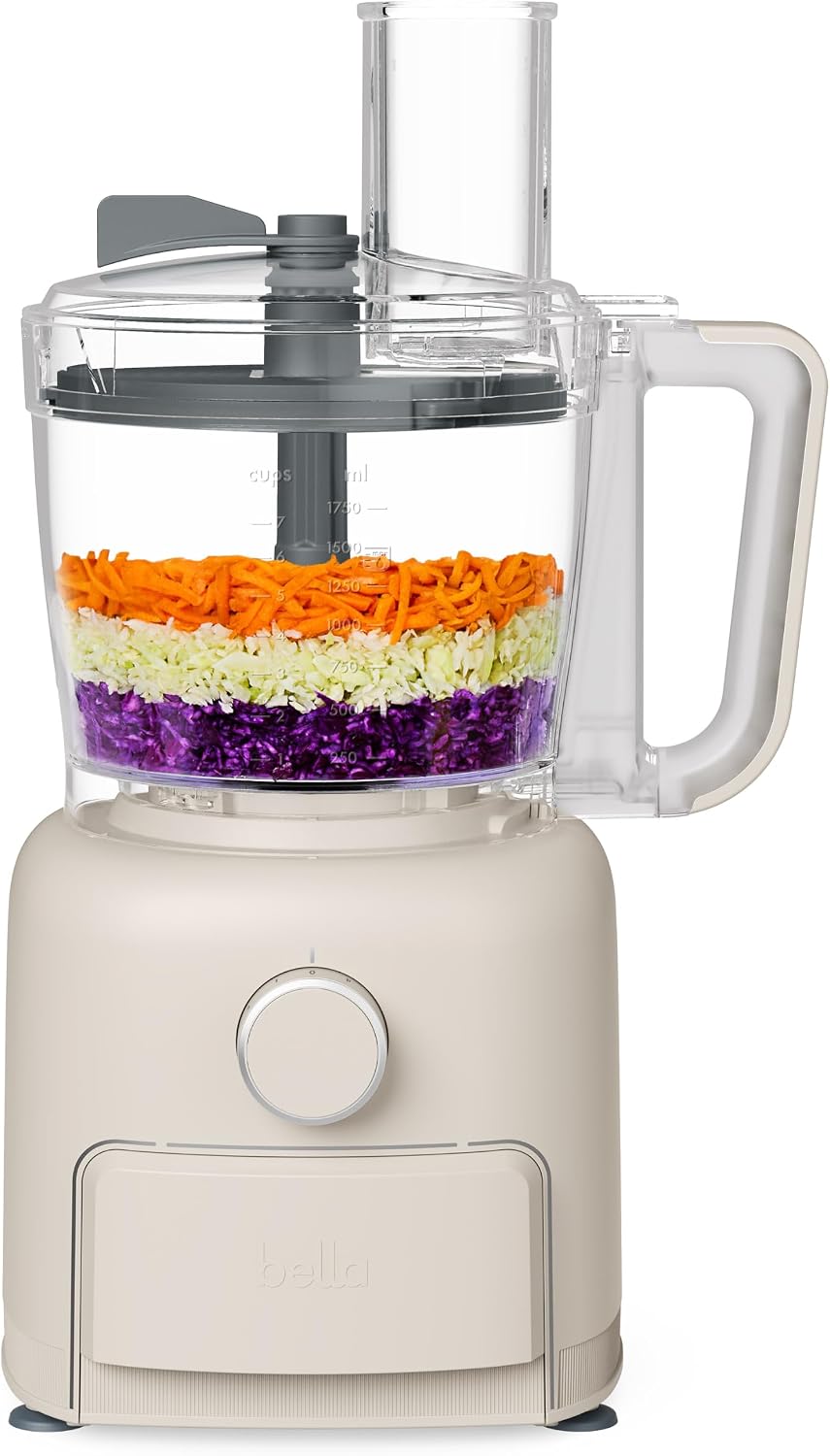 bella CHOP Deluxe 10-Cup Food Processor with Built-In Storage, Oatmilk