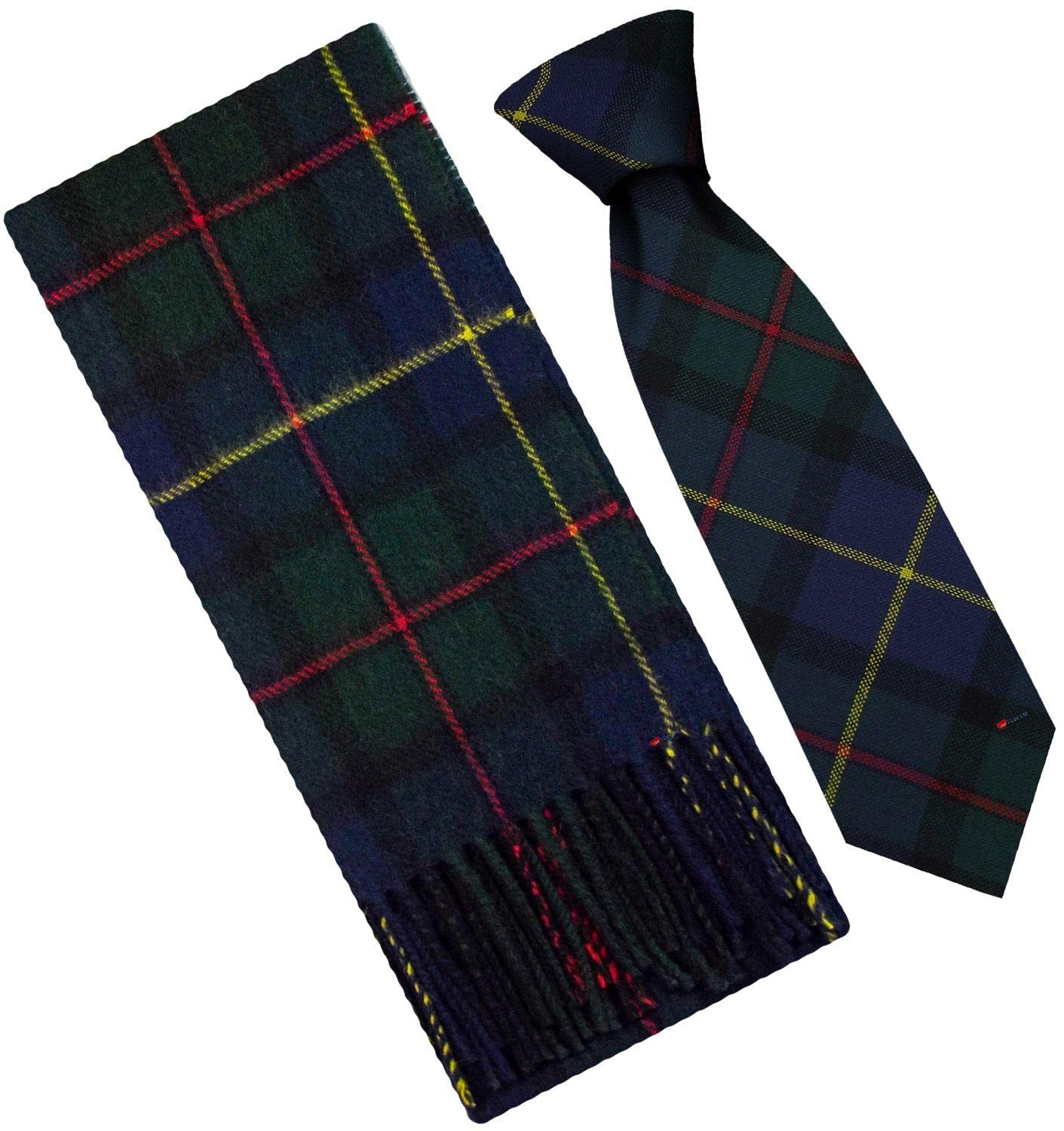 I LUV LTD MacLeod Of Harris Modern Tartan Plaid 100% Lambswool Scarf & Tie Gift Set