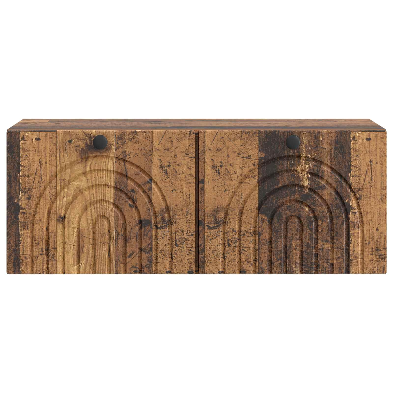 Wall Mounted TV Cabinet Old Wood 78, 5 x 31 x 30 cm, Entertainment Center met 2 Deuren, Zwevend Multimedia Meubel voor Woonkamer, Houtnerf Design, Eenvoudig te Monteren, Audio Video Accessoires