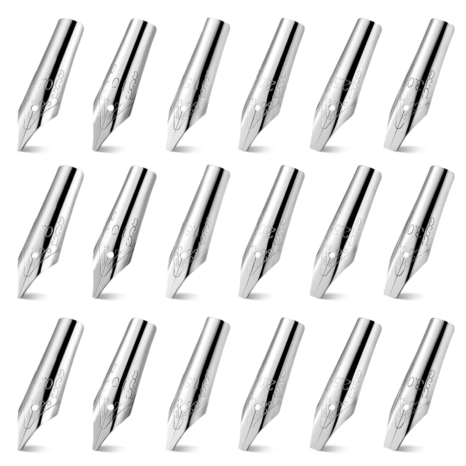 30pcs Fountain Pen Nibs Replacement Stainless Steel Pen Nibs Calligraphy s Ink s Dip s 6 Sizes