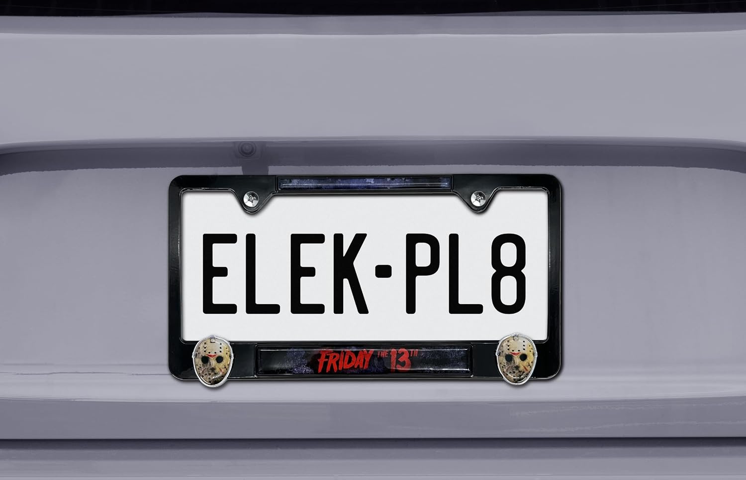 Elektroplate Officially Licensed - Friday the 13th Jason Black Metal Standard Horror Premium 3D License Plate Frame Tag Holder for Cars/SUVs/Trucks Weather-Proof Automotive Accessory