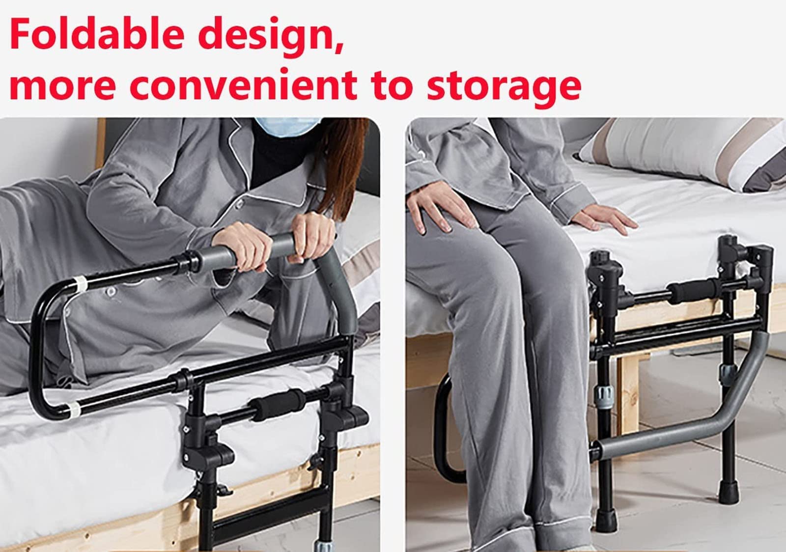 Sponda Letto Universale Ribaltabile Regolabile per Letti da degenza, Ideale per Anziani e Disabili,Barriera Letto