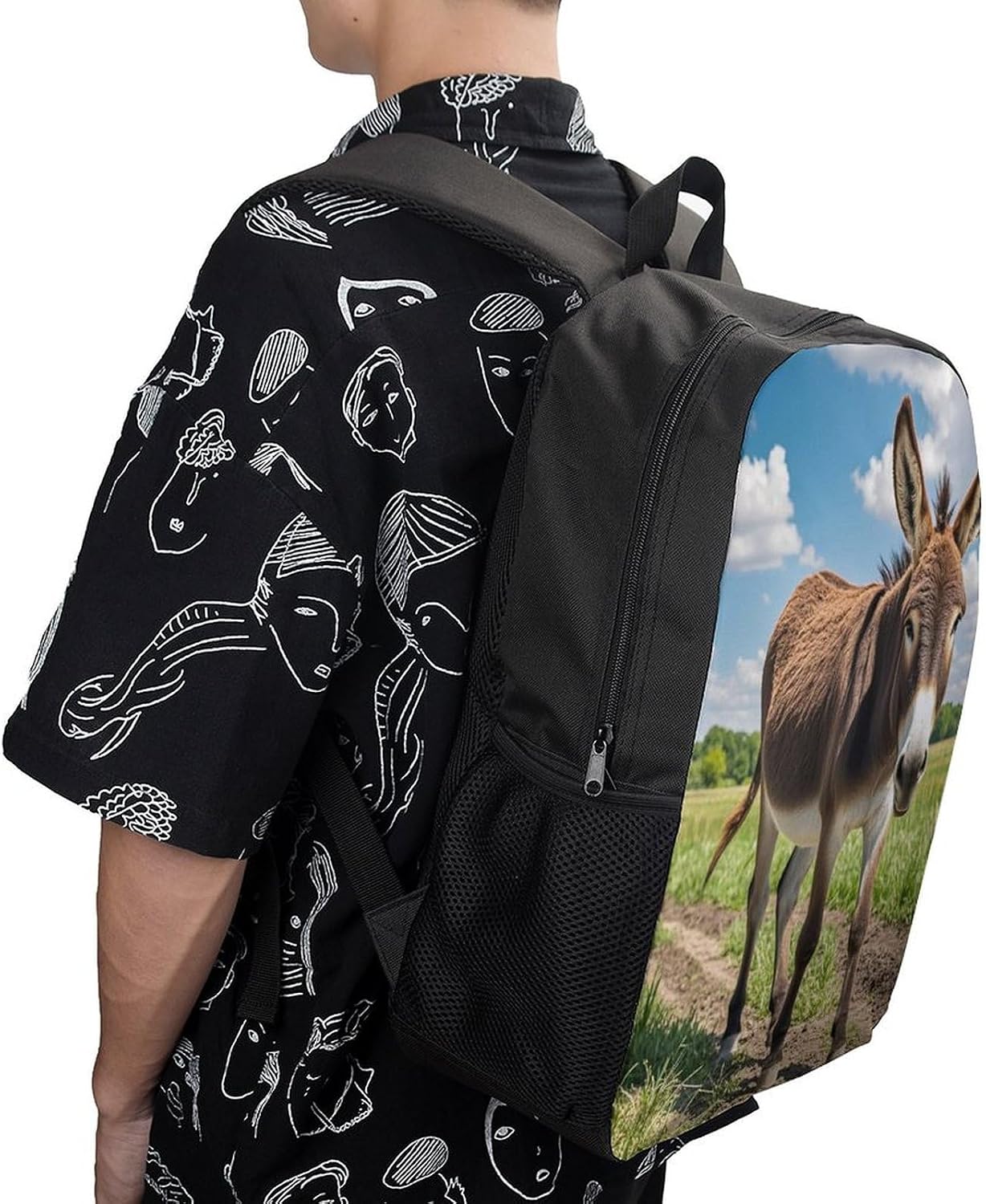 Funny Donkey Travel Laptop Backpack 17 Inch Computer Bag image 5