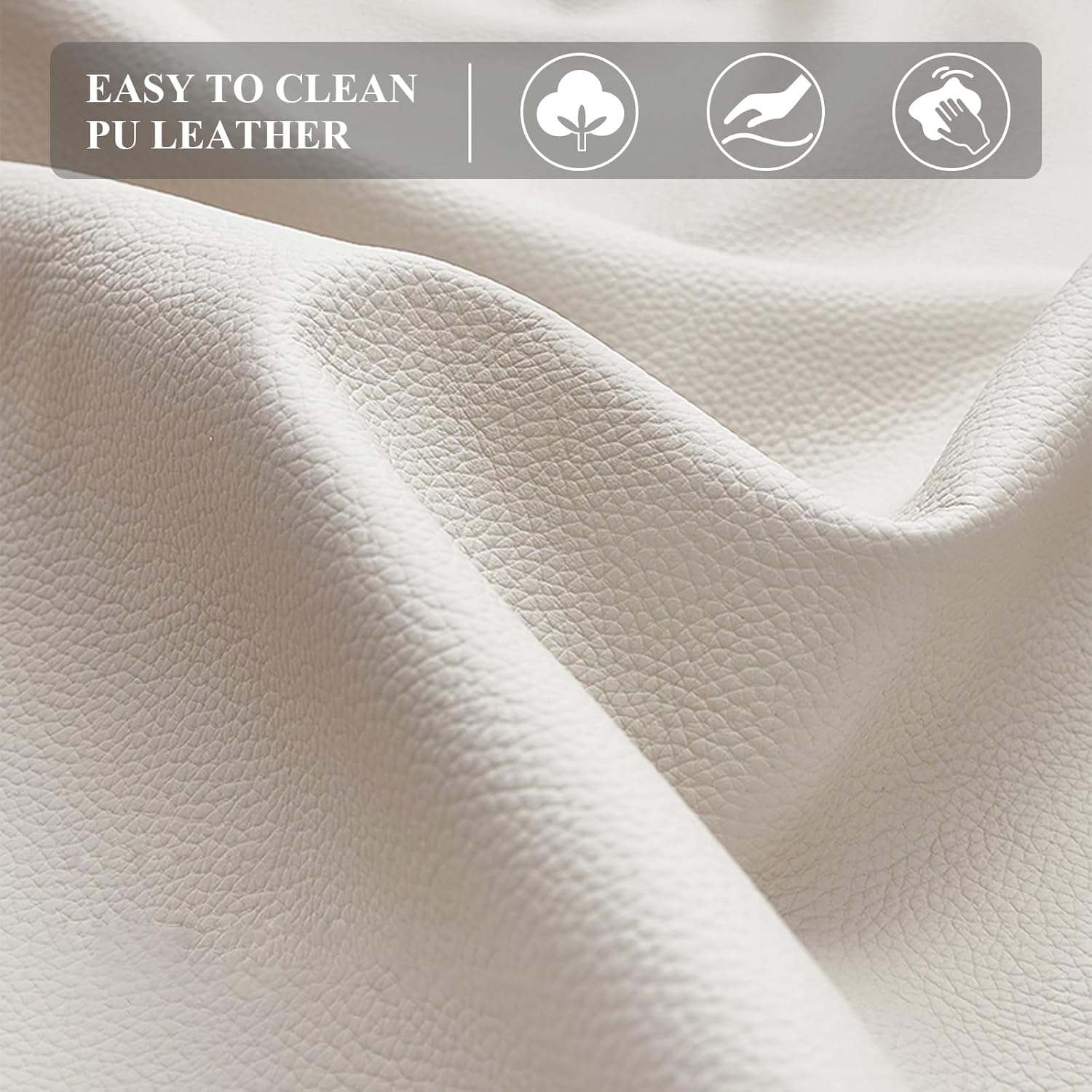 Close-up of easy-to-clean PU leather fabric