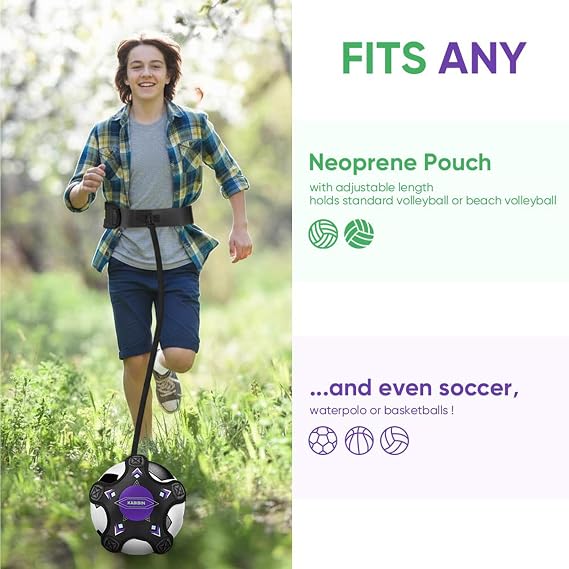 Soccer Ball/Volleyball Training Equipment, Solo Soccer Kick Trainer for Kids& Adults, Soccer Practice Aid Bungee Waist Belt