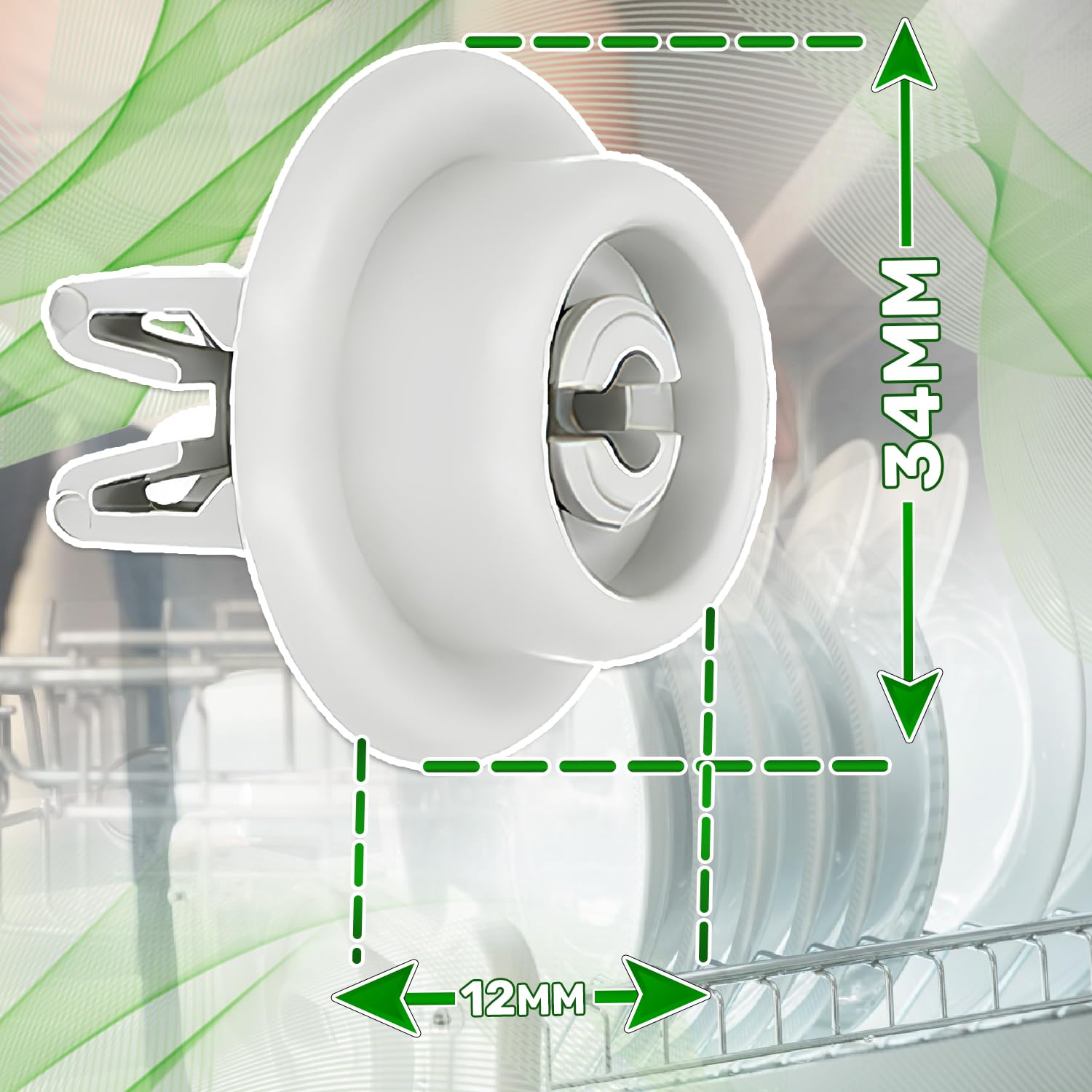 8 sztuk kółek do zmywarki do dolnej średnicy kosza Ø 34 mm z oryginalnym kodem 5027905900/5 50279059005 do AEG do Electrolux dla Zanussi - 5 lat - ONIX TECH