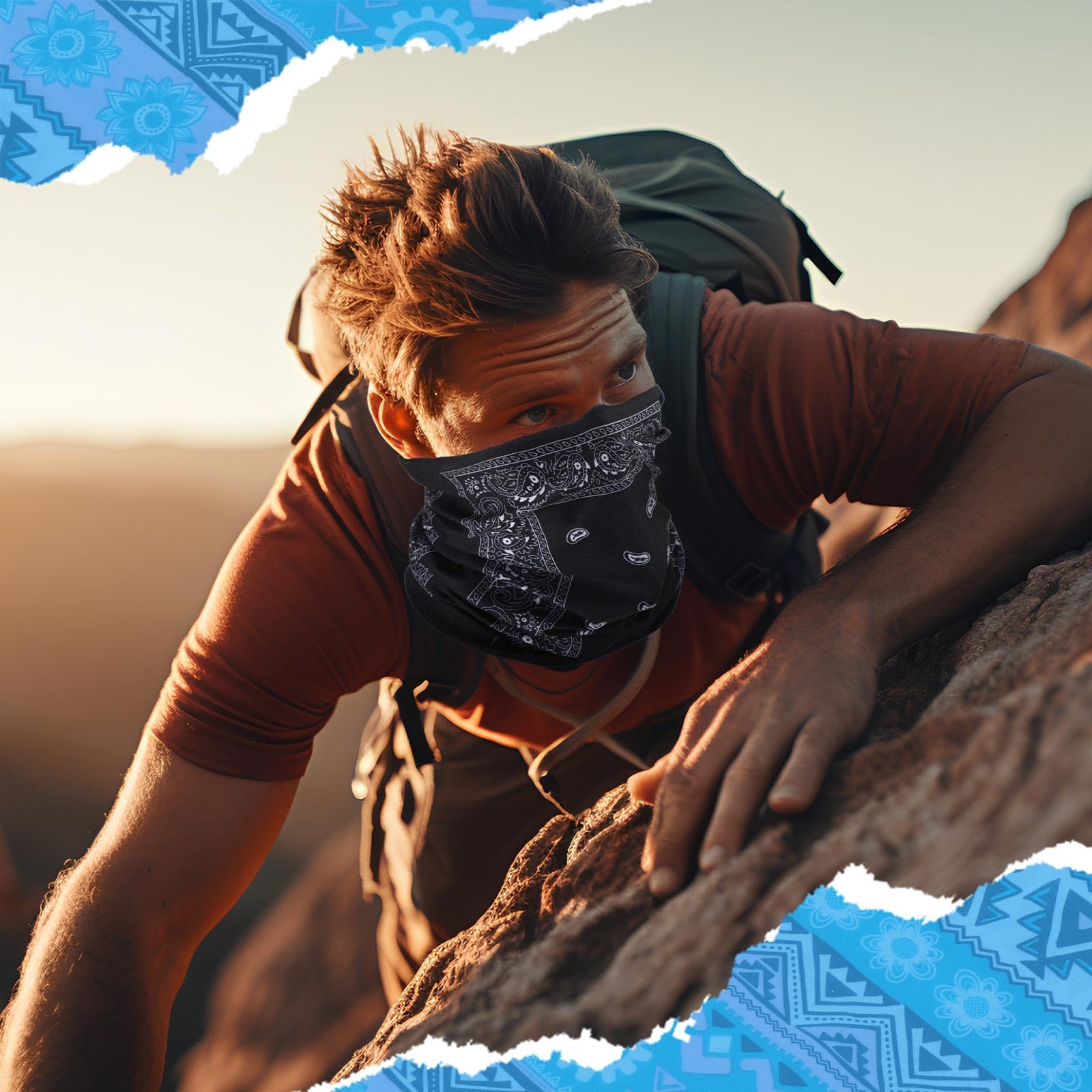 Didaey 60 polainas de cuello a granel para hombres y mujeres, pasamontañas, cubrebocas sin costuras, bandana con protección UV