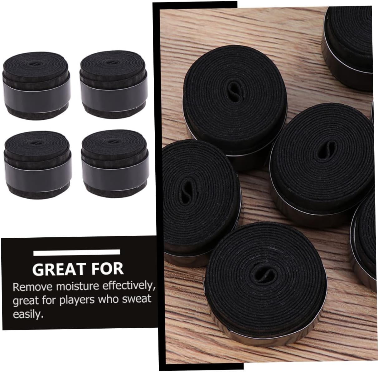 BESPORTBLE 24 Pcs Sweatband Tennis Grip Tape Anti-Slip Tennis Overgrips Squash Racket Overgrip Hands Pole Grip