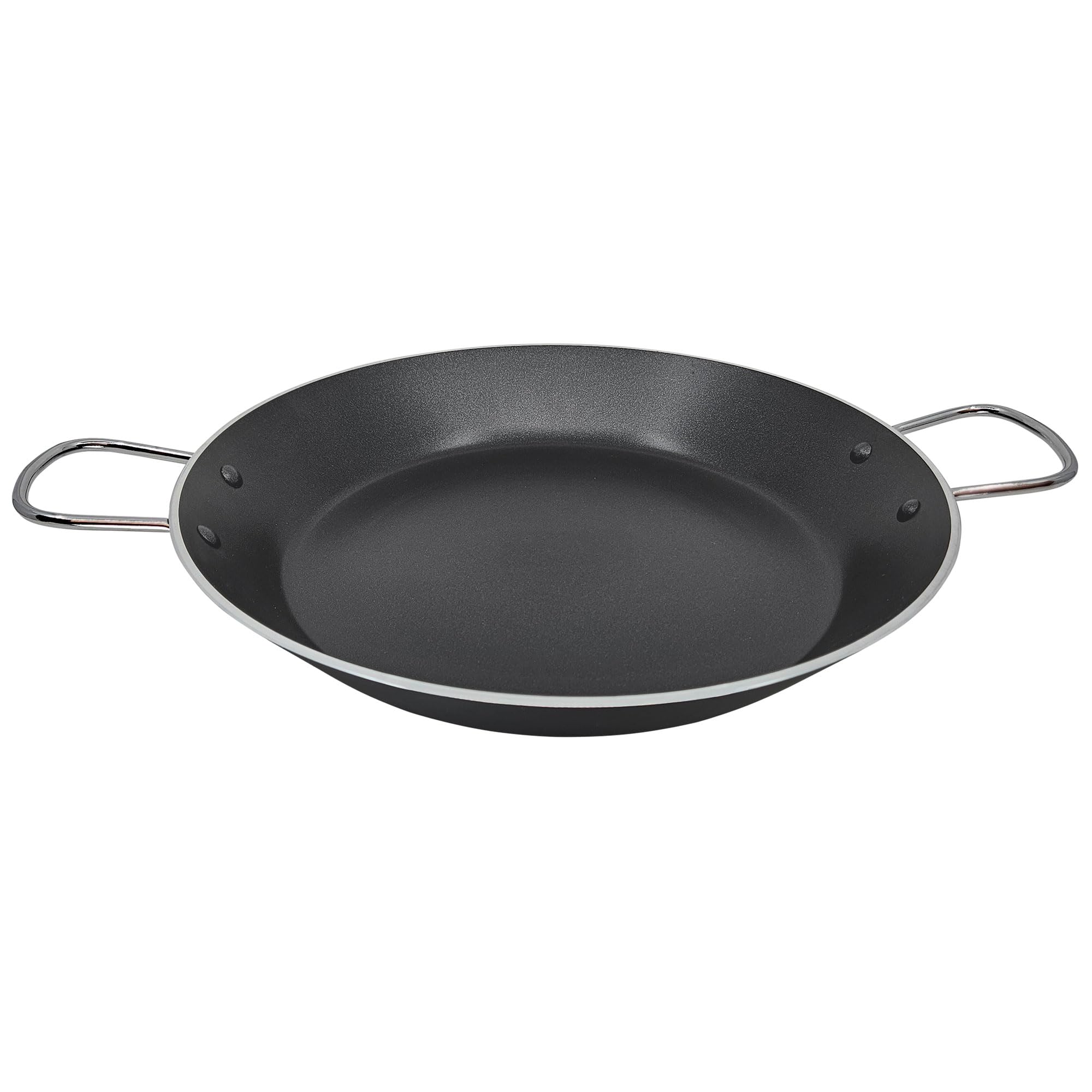 briebe Zafran Poêle à paella à induction anti-adhésive ILAG écologique sans PFOA, épaisseur 3 mm, aluminium pressé, convient à toutes les cuisines, vitrocéramique, gaz, four 46 cm