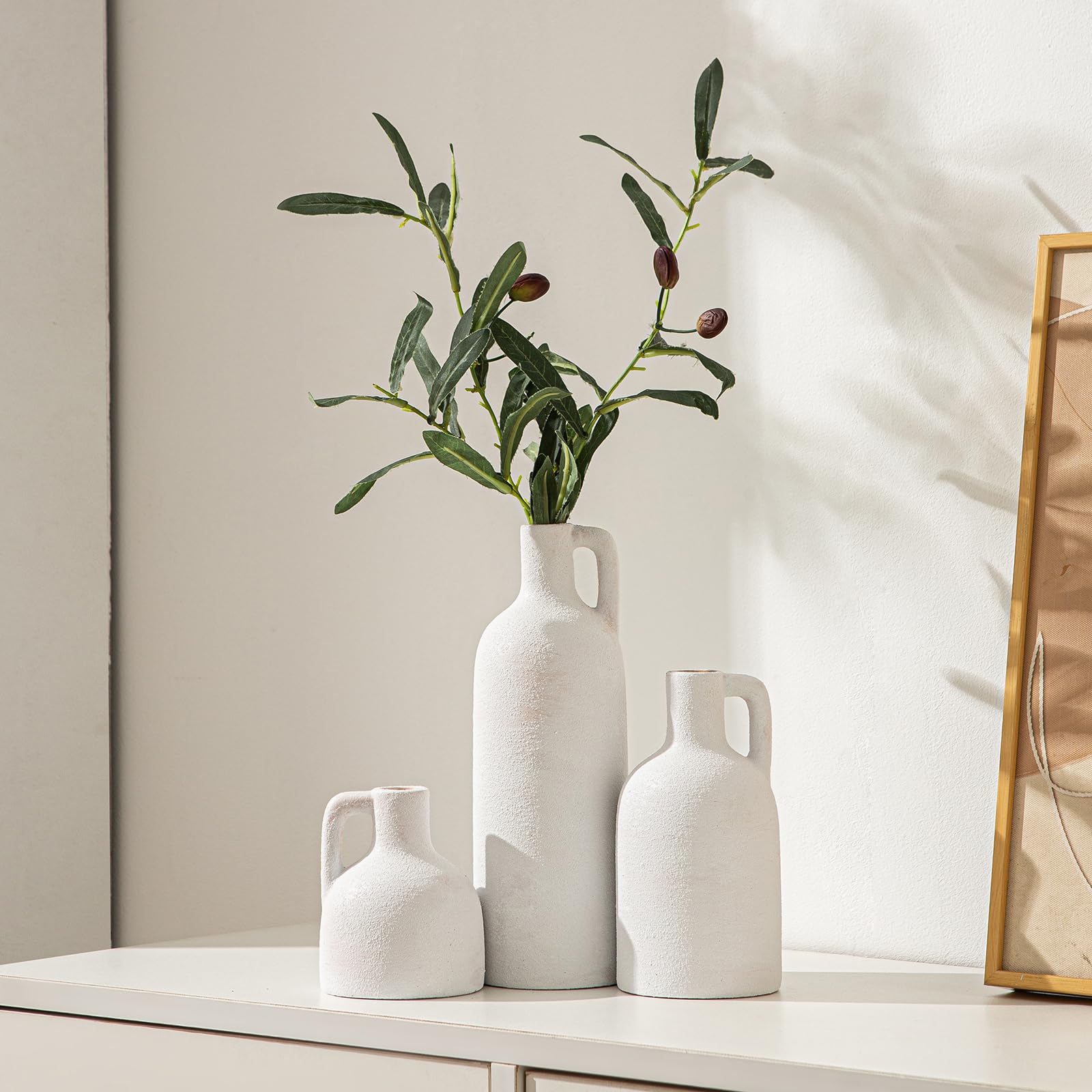 Farmhouse Ceramic Vase Set of 3