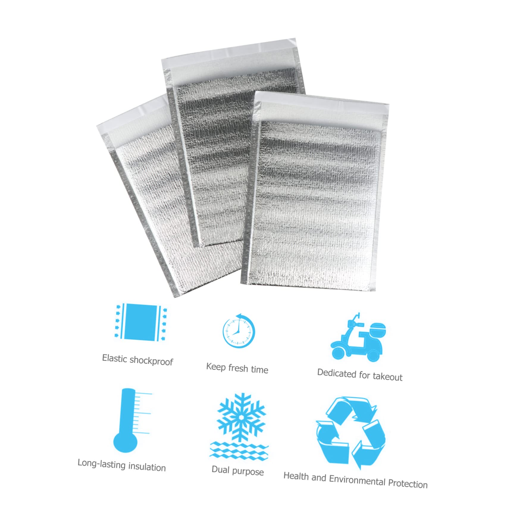 20 szt. Aluminiowe izolowane termicznie koperty bąbelkowe Izolowane przesyłki pocztowe Termiczne koperty izolowane bento na żywność Gorąca izolacja termiczna Owoce Aluminium Zakupy Dziecko/1740