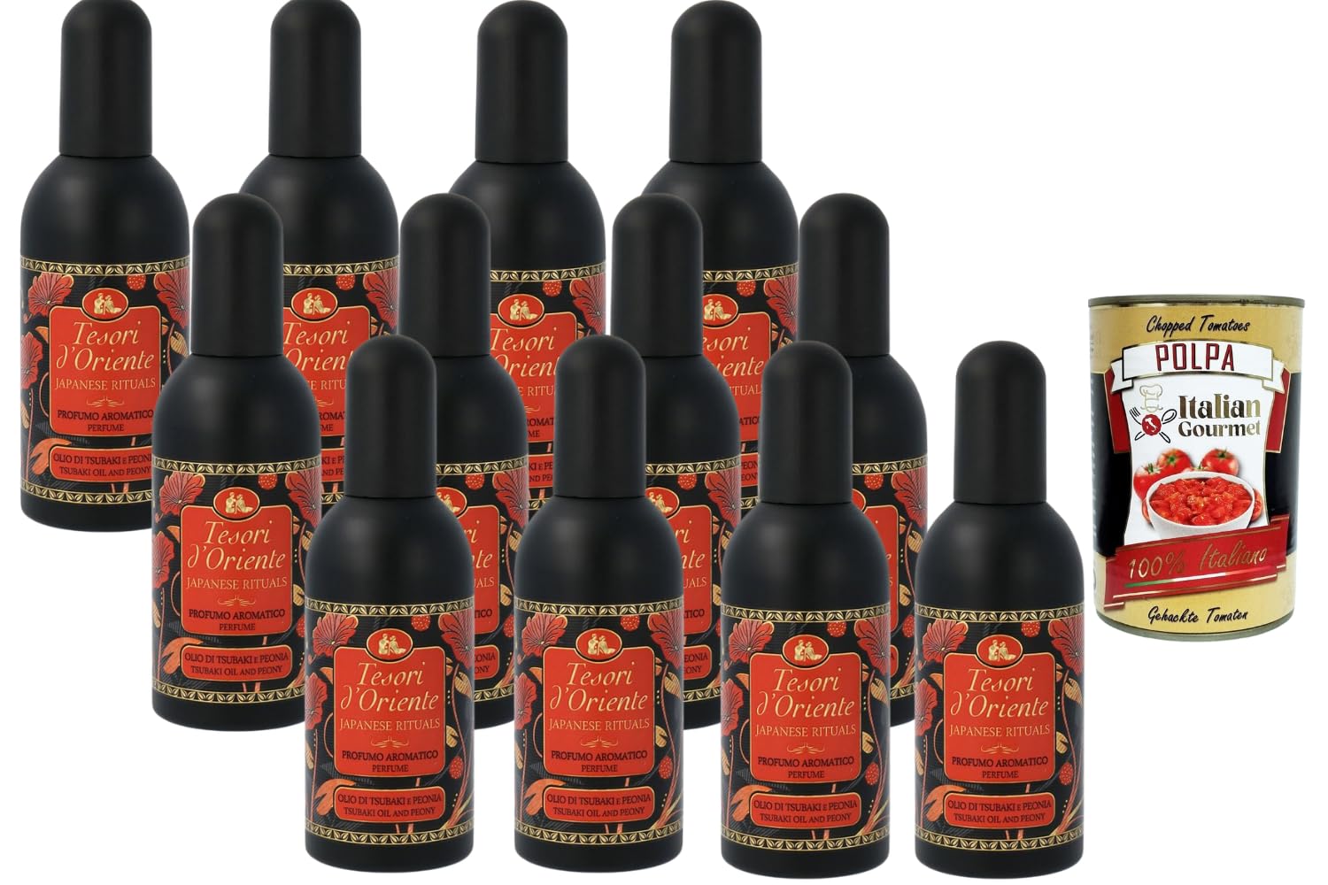 Italian Gourmet Japanese Rituals Eau de Toilette Duftspray EdT 12x 100ml | 1,2L aromatisches Parfum Japanese Rituals im Set mit Italian Gourmet Polpa, ideal als sinnliches Duft-Vorteilspaket