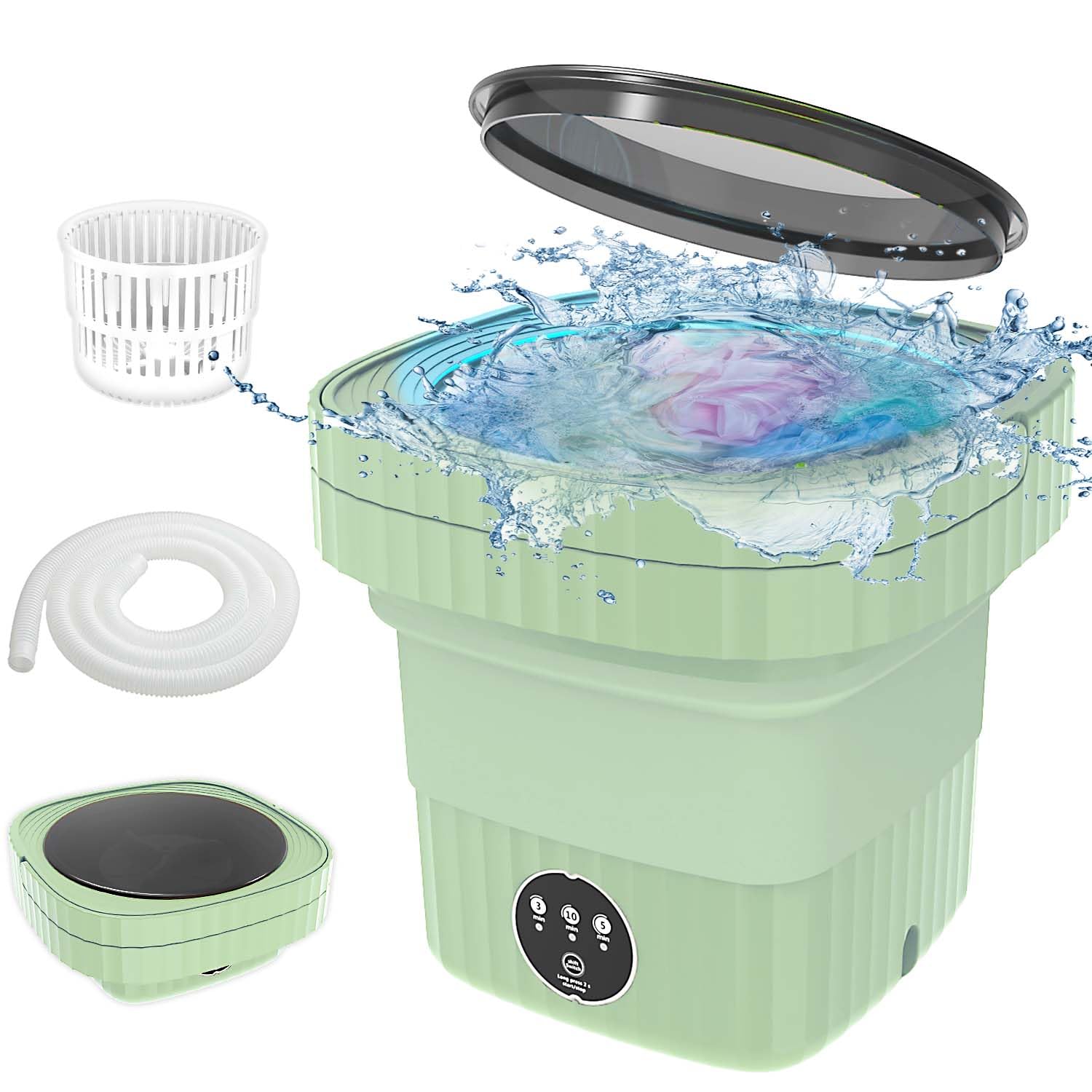 Mini Machine à Laver Portable 8L – Laveuse Pliable Avec Essorage Pour Voyage, Camping, Sous-vêtements