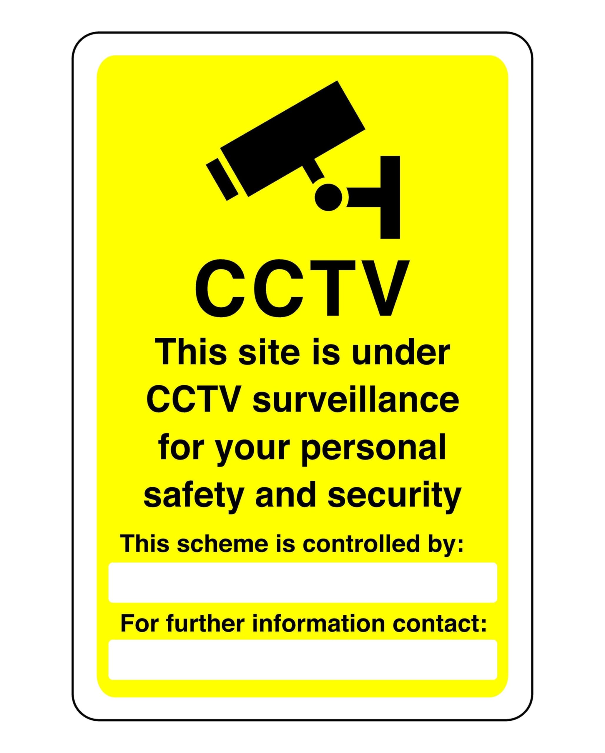 CCTV this site is under cctv surveillance sign - 1.2mm Rigid plastic for indoor/outdoor usage (300mm x 200mm) Viewing Distance within 7m.