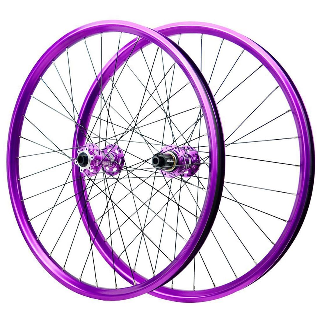 QHYRZE Mountain Bike Wheelset 26"/27.5"/29" MTB Rim DH/XC/AM Disc Brake Front Rear Wheel BOOST Thru Axle 110/148mm 32H, For 7-12s Cassette(Purple A,29'')
