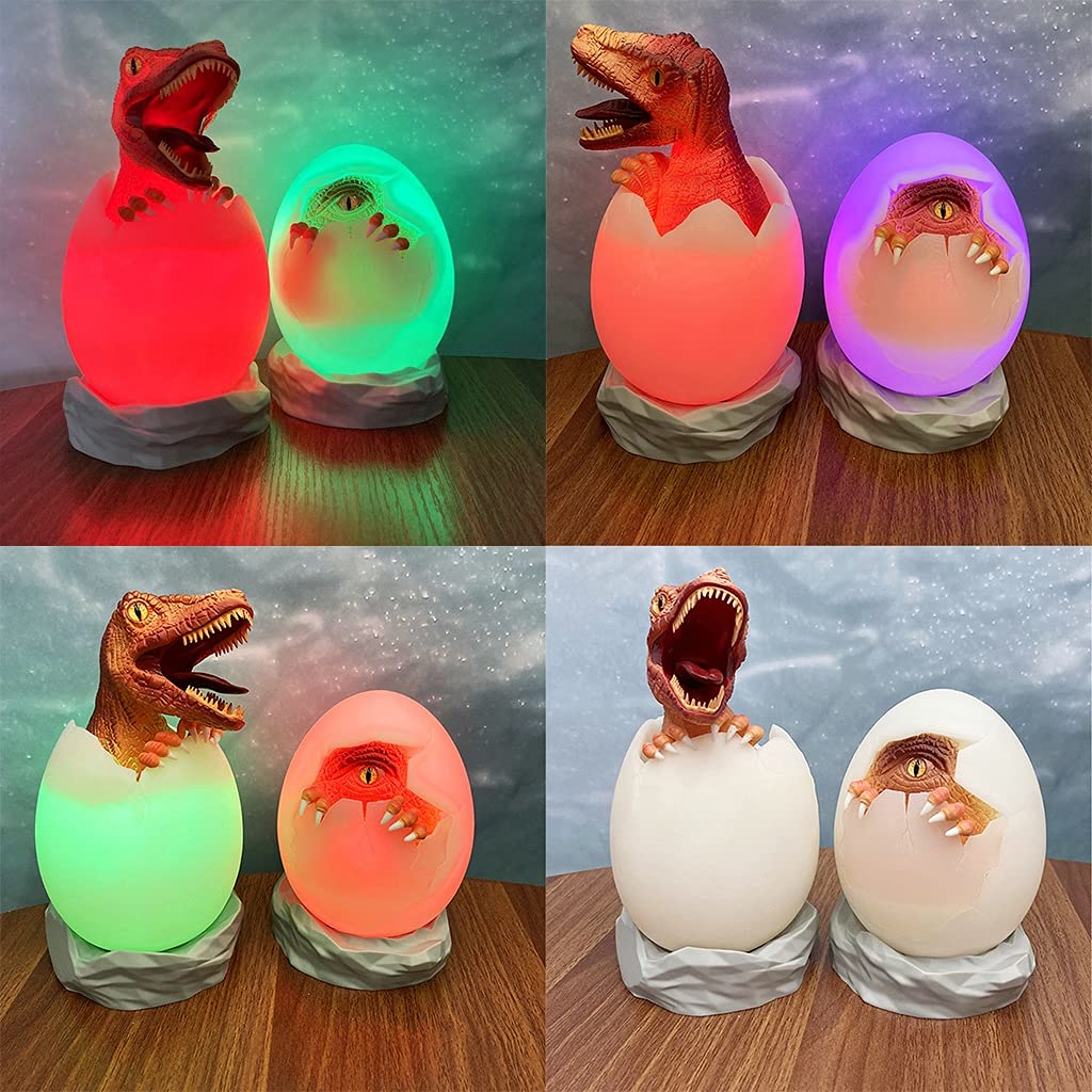 Lámpara de Dinosaurio 3D, Juguetes de Dinosaurios Recargable Luz de Noche de Noche de 16 Colores, Luces de Dinosaurio para la Habitación de Los Niños, Regalos de San Valentín para Niños