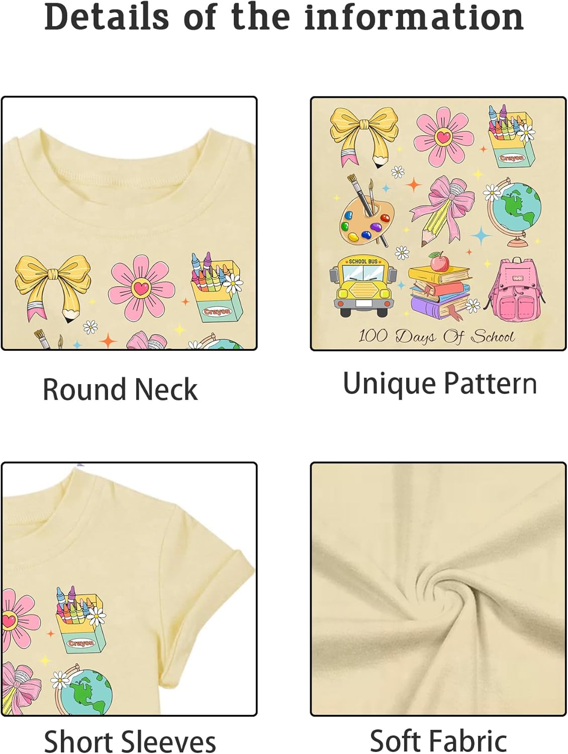 100 Days of School Shirt for Girls Boys Happy 100th Day Tshirt Toddler Kids Cute Graphic Short Sleeve Tops - Image 4