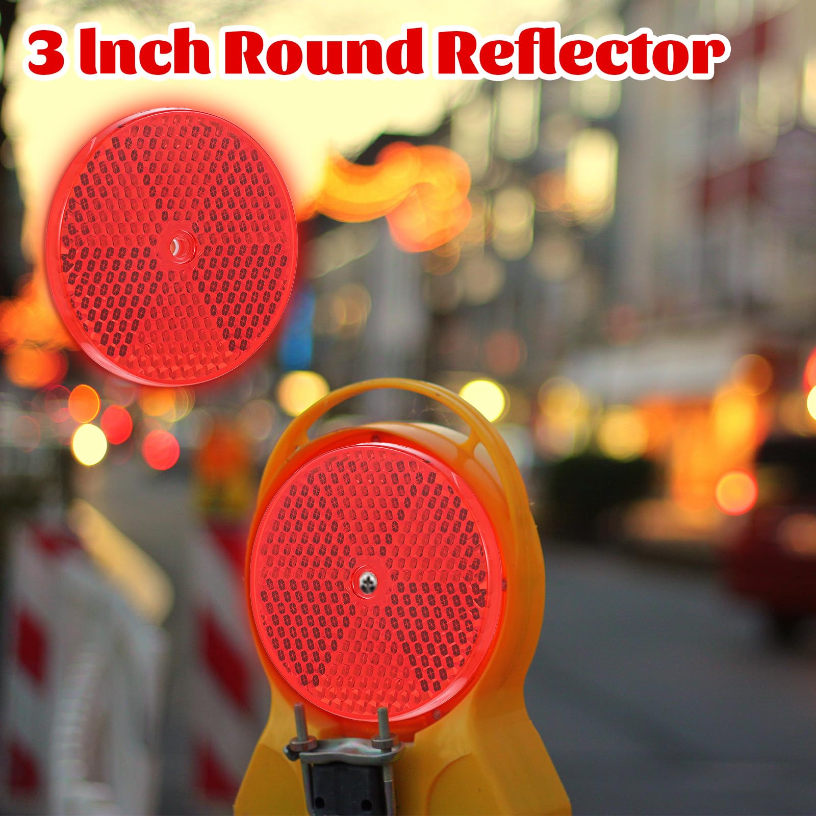 LCUHAVA 12 Réflecteurs Ronds Orange 100 Mm – Catadioptres Haute Réflexion Pour Voiture, Moto, Remorque, Vélo – Incassables Et Résistants