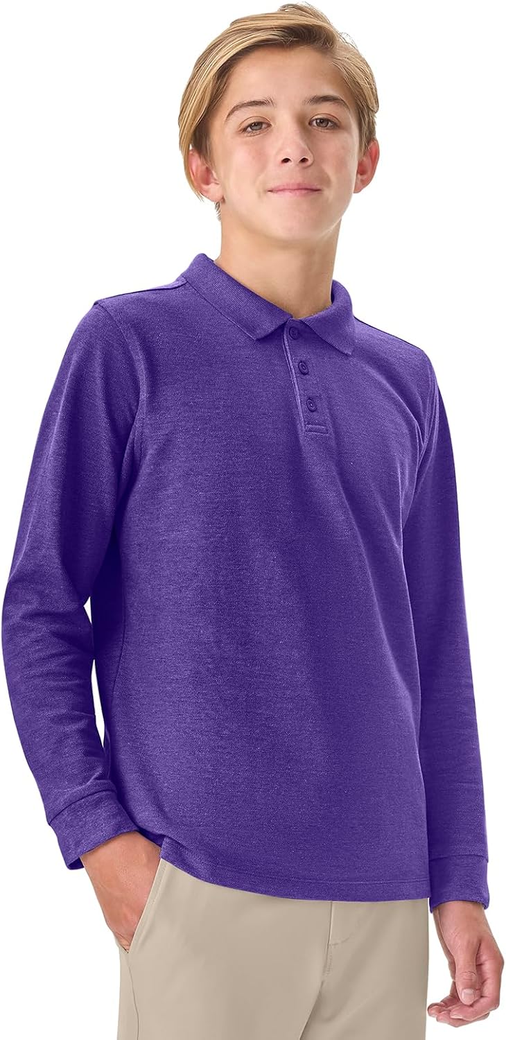 Classroom School Uniforms Unisex Long Sleeve Pique Polo - Image 4