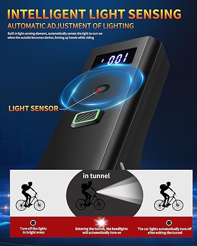Miniatura 3 de DARKBEAM Luz para bicicleta, faros delanteros de bicicleta superbrillantes de alta luminosidad USB recargable, luces de ciclismo impermeables de 4