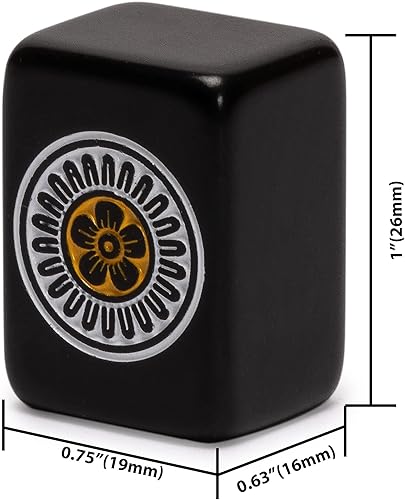 Miniatura 4 de Yellow Mountain Imports Japanese Riichi Mahjong - Juego de azulejos negros de tamaño estándar y caja de vinilo con azulejos de viento oriental juego