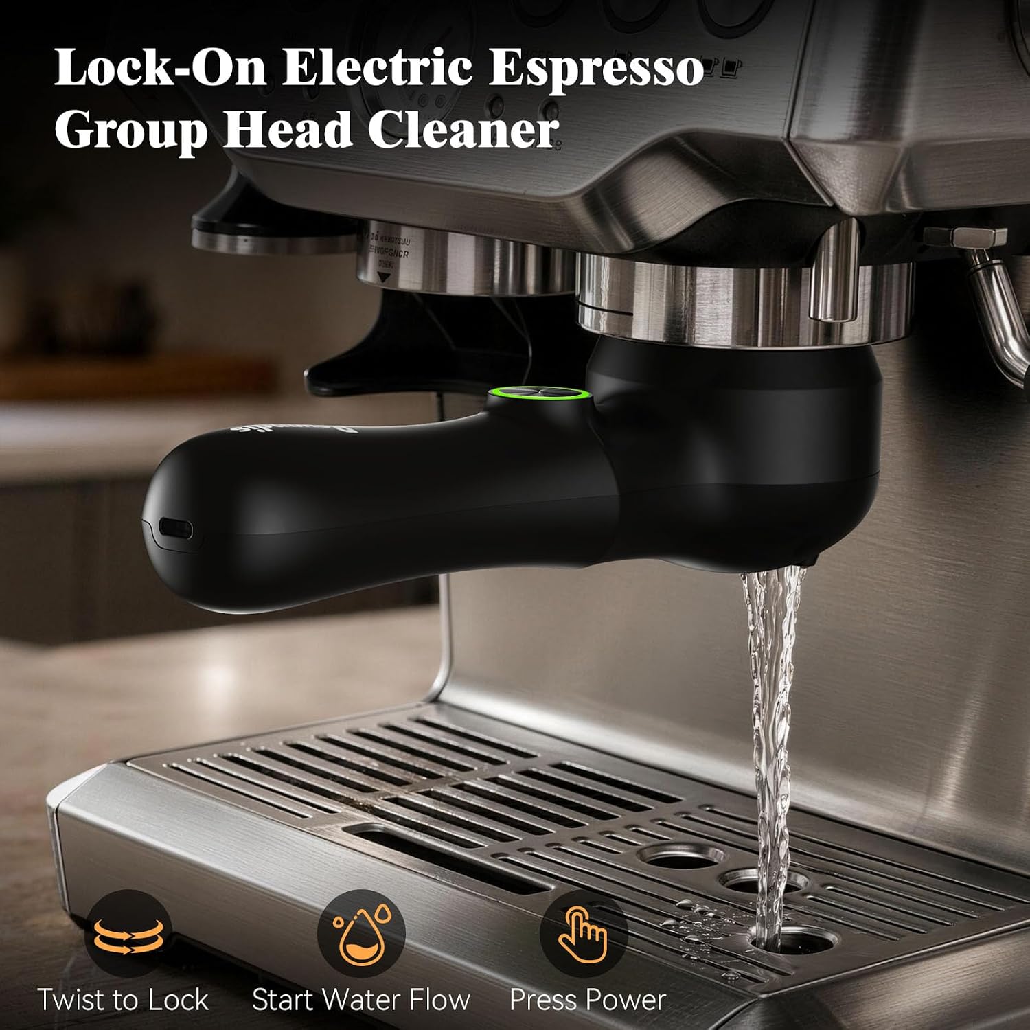Electric Espresso Cleaning Brush for 54mm Breville, Cordless Lock-On thumbnail