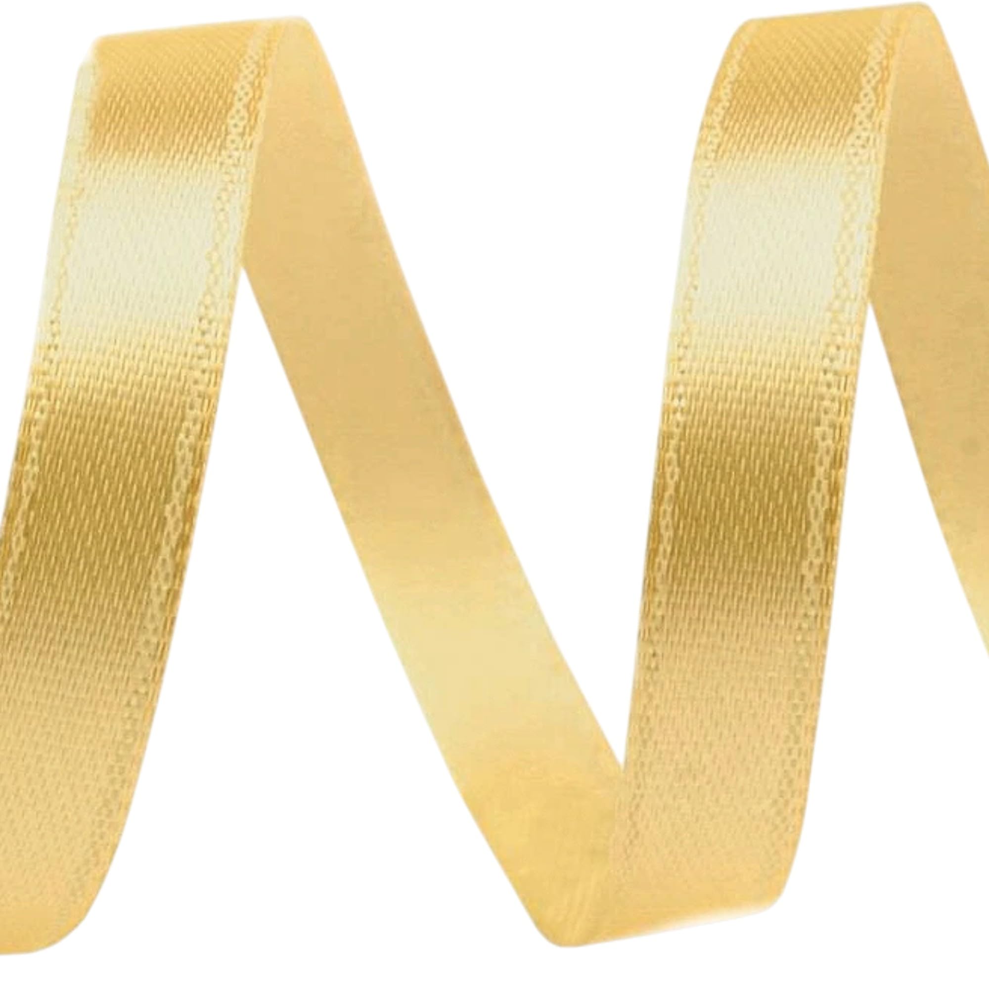 cyclingcolors Satin Polyester Ribbon - 6mm x 22m - Gift Wrapping Ribbon for Packaging, Decoration, Birthday, Cakes, Sewing, Crafts & Floristry - Gold