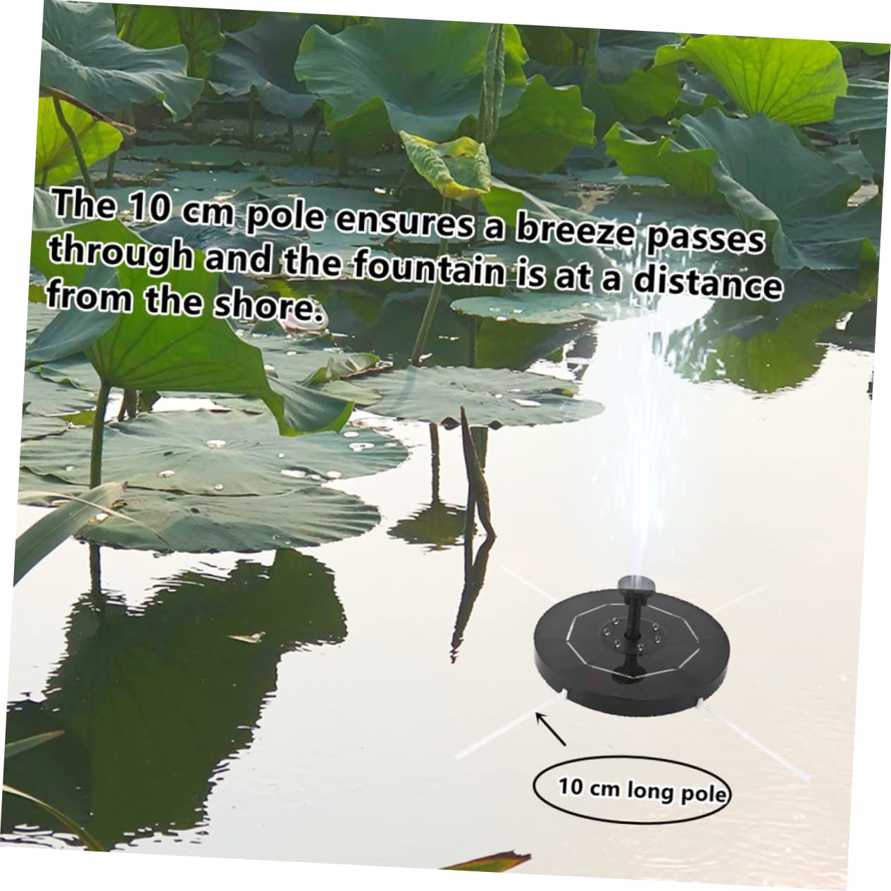 SUPVOX 1 Set Floating Solar Fountain Solar Powered Water Pump for Pool Garden Birdbath Decoration LED with Accessories Enhances Oxygen Aeration Landscape Random Color