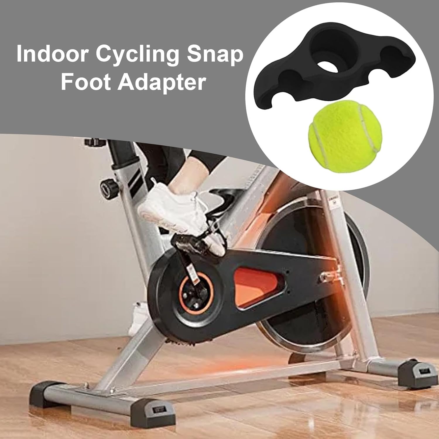 4 Pack Indoor Cycling Snap Rocker Feet Adapters with 8 Tennis Balls, Portable Rocker Plate Bike Trainer Stability Accessories for Smart Bike Resistances Trainer