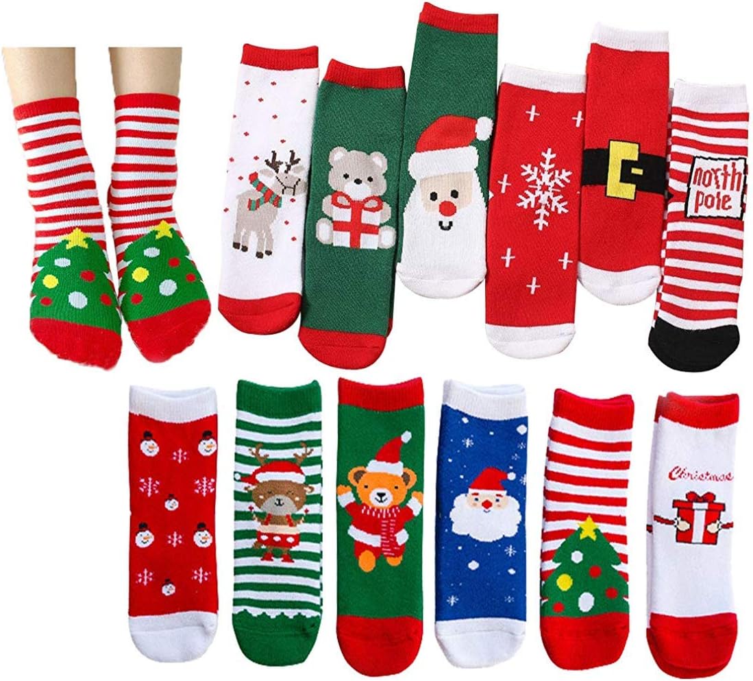 GellwhuUltra Thick Baby Toddler Kids Christmas Holiday Winter Warm Cute Xmas Festival Socks for Children Girls Boys