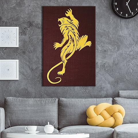 wall26 - Canvas Wall Art - Golden Beast Style Pattern on Vintage Background - Giclee Print Gallery Wrap Modern Home Art Ready to Hang - 16x24 inches