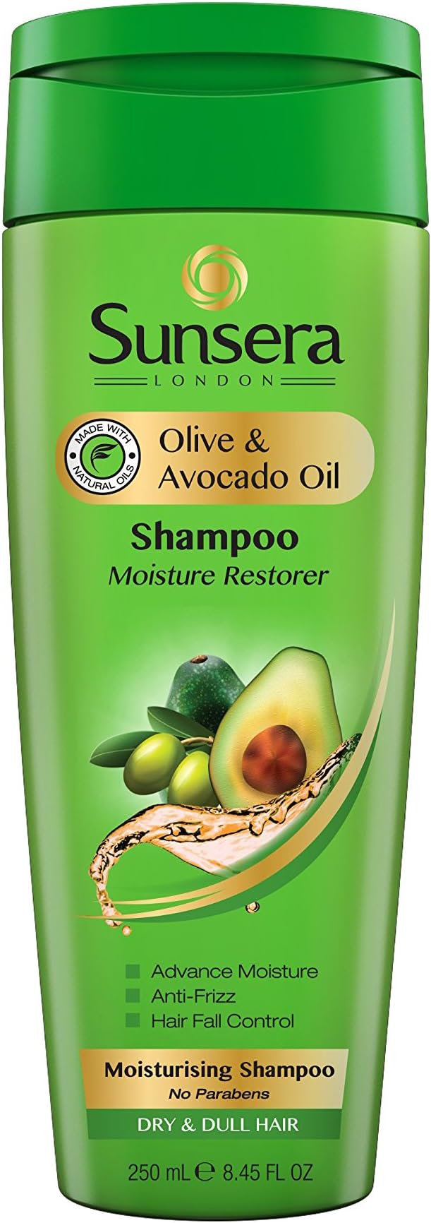 Sunsera Oil Shampoo, 250ml, Olive & Avocado