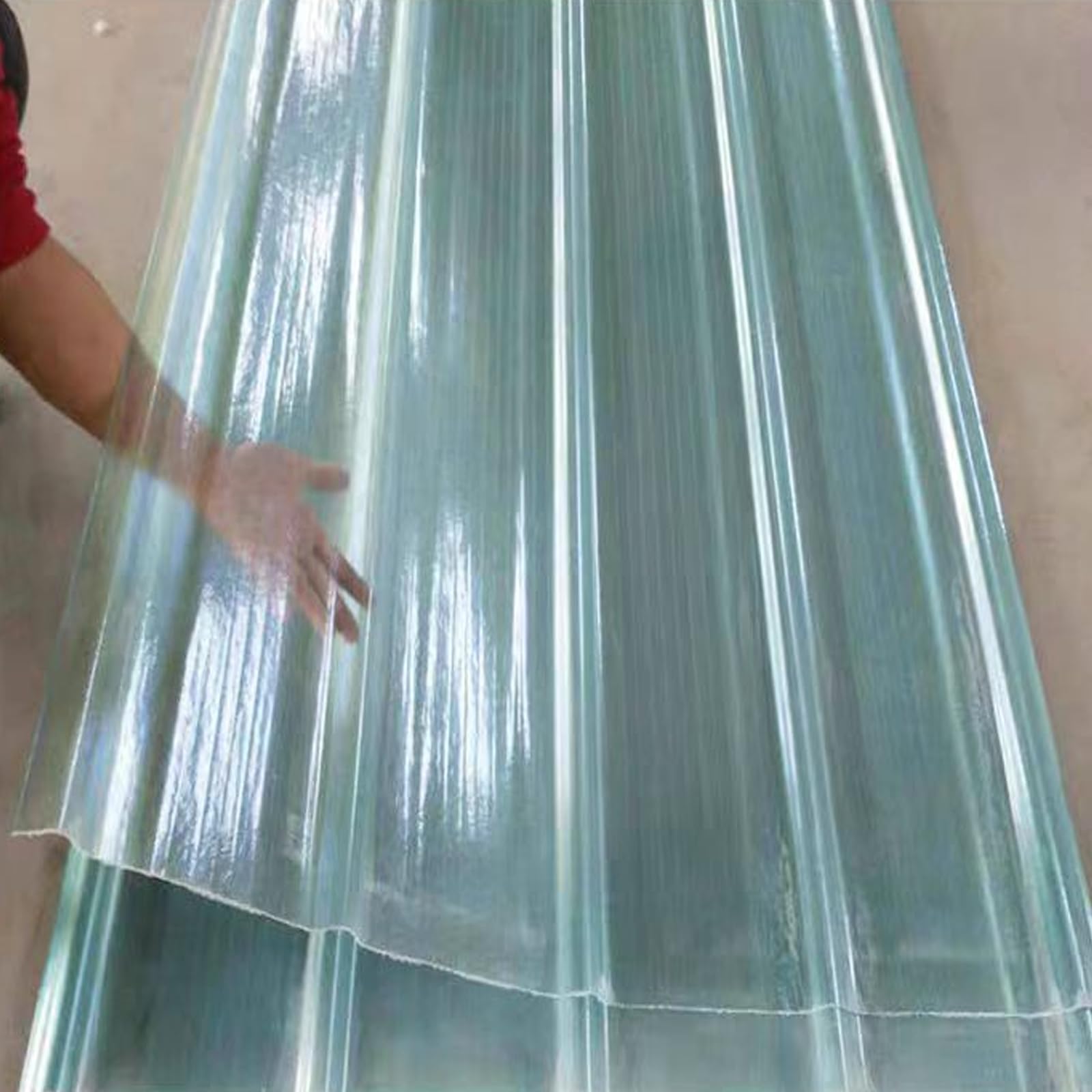 Pannelli da Tetto Trasparente Resistente Agli Urti,Lastra di Copertura in Fibra di Vetro di 1.2mm Protezione Uv,Lamiere per Copertura 1/3/5/7/10/14/16 Pz,per Piscina,Garage (0.9x1.9m/35x75in,1 Pcs)