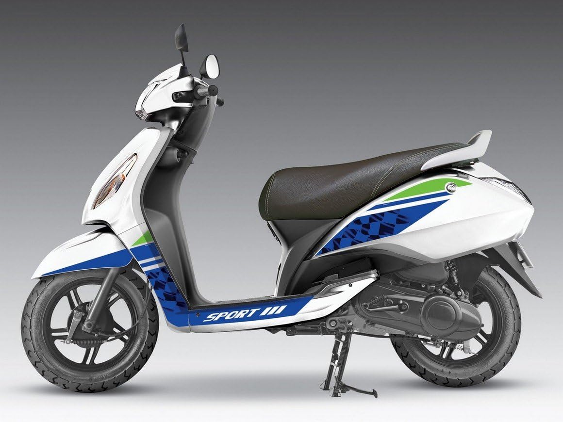 Graphic Stickers for TVS Jupiter (Set of 8, Rapid Blue)