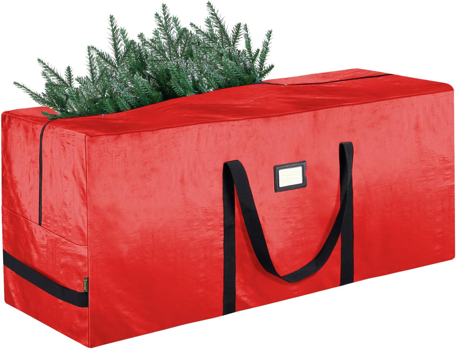 BALEINE 7.5 ft Christmas Tree Storage Bag, Heavy Duty Extra Large Artificial Christmas Tree Bag with Reinforced Handles and Dual Zippers Wide Opening (Red, 7.5 ft)
