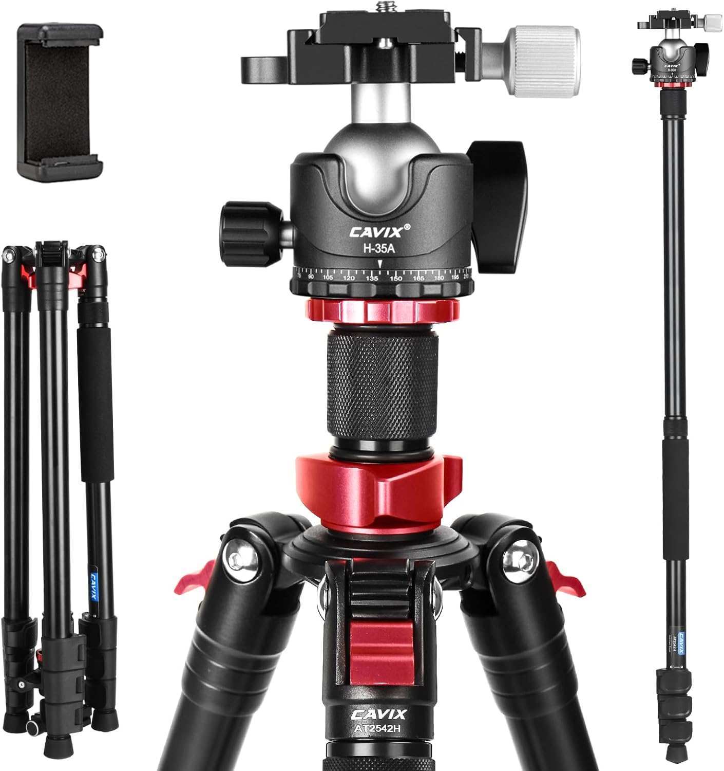 Camera Tripod, CAVIX 78 inches Travel Tripod for Cameras, 78 inches Tripod, Lightweight Tripod with 360 Degree Ball Head Loads Up to 30 lbs for Travel and Work