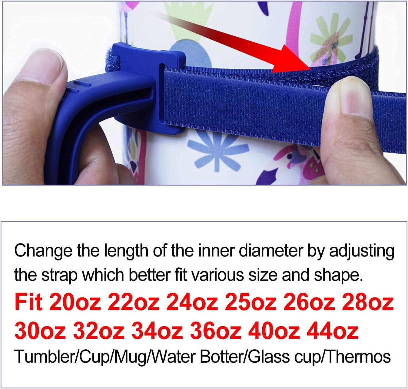 Adjustable Tumbler Handle for YETI 20 Oz 30Oz 40OZ, 20oz to 44 Oz RTIC, Ozark Trail, Simple Modern, SIC, SUNWILL, Tervis, Beast and More Brand Tumbler Cup Mug, NO Brand Limitid Dark Blue - Image 5