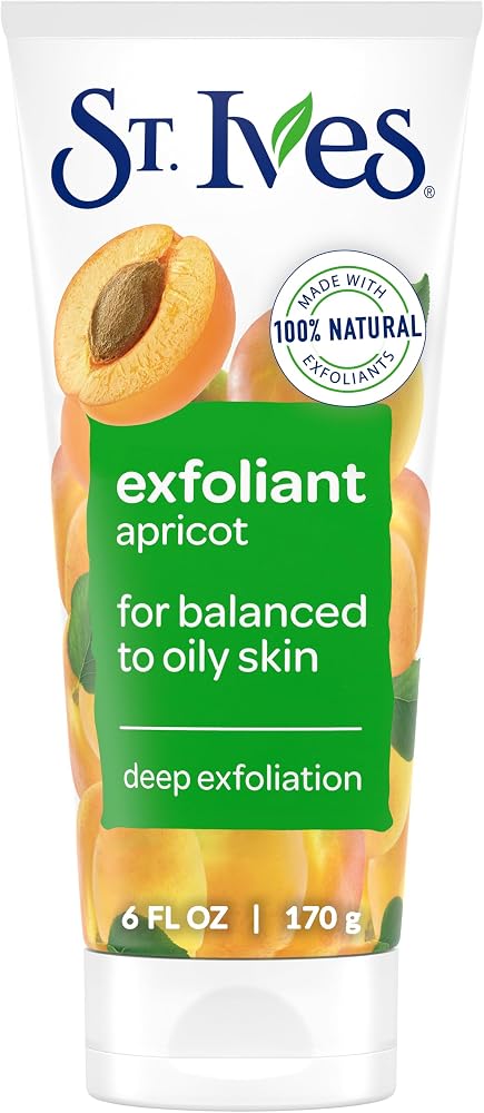 Amazon product image of St. Ives Fresh Skin Apricot Face Scrub, Deep Exfoliator Skin Care for Clean, Glowing Skin, Oil-free Facial Scrub Made with...
